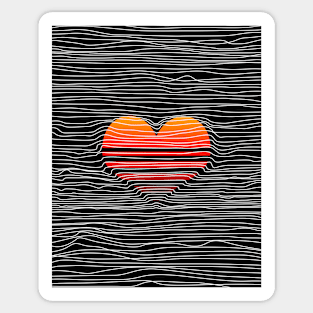 Sunset Heart and Slow Waves Sticker